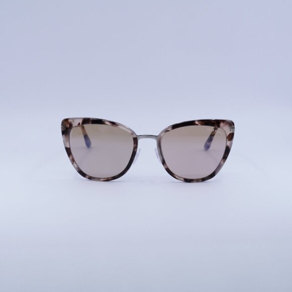 Tom Ford Simona FT0717 55G Sunglasses Havana Cat Eye Frame, Champagne Lenses - Picture 3 of 9